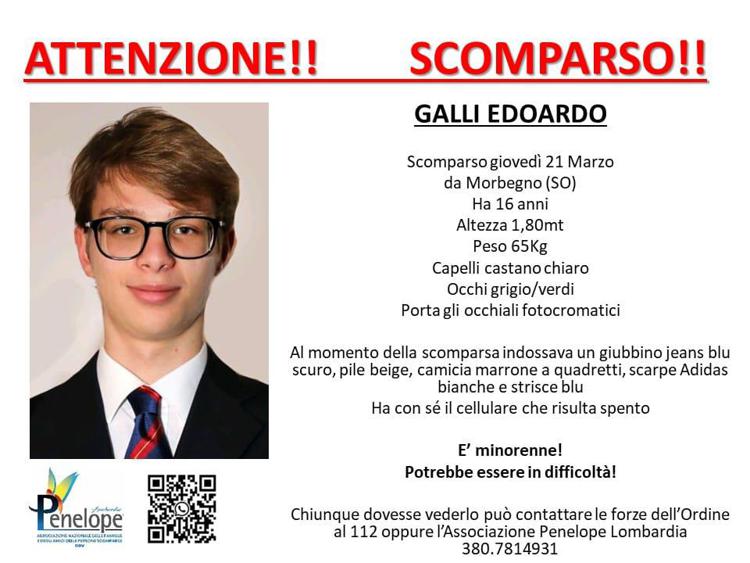 L'annuncio della scomparsa di Edoardo Galli sui social dell'associazione Penelope Lombardia